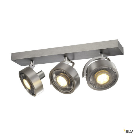 Plafonniers intérieurs KALU 3 spots QPAR111 plafonnier alu brossé. ES111 max. 3x75W - SLV 147326 