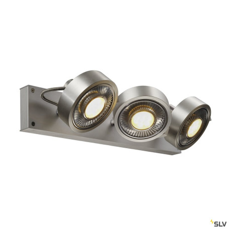 Plafonniers intérieurs KALU 3 spots QPAR111 plafonnier alu brossé. ES111 max. 3x75W - SLV 147326 