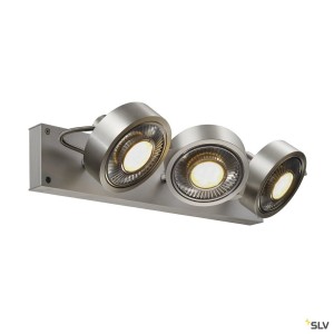Plafonniers intérieurs KALU 3 spots QPAR111 plafonnier alu brossé. ES111 max. 3x75W - SLV 147326 