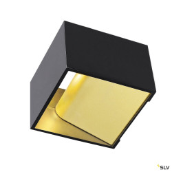 Applique intérieure carrée noir et laiton LED LOGS IN 69W 3000K - SLV 151320