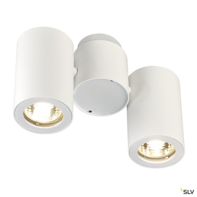 Appliques intérieures ENOLA B spot double applique et plafonnier blanc 2xGU10 max. 2x50W - SLV 151831 