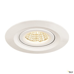 Encastrés plafond/mur LED ext. KINI encastré de plafond extérieur blanc LED 12W 3000K 60° IP65 - SLV 1000833 