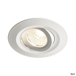 Encastrés plafond/mur LED ext. KINI encastré de plafond extérieur blanc LED 12W 3000K 60° IP65 - SLV 1000833 