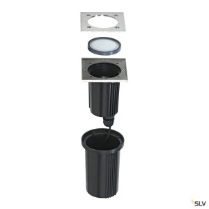 Encastrés sol extérieur 230V DASAR EXACT 116 GU10 encastré de sol carré inox 316 max. 35W IP67 - SLV 228434 