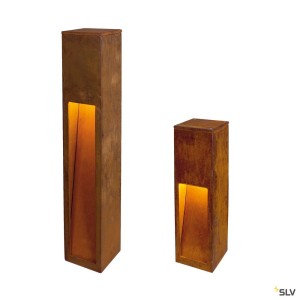 Bornes extérieures RUSTY® SLOT 50 borne extérieure fonte rouillée E27 11W max IP44 - SLV 229410 