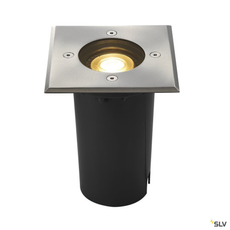 Encastrés sol extérieur 230V SOLASTO (EARTHLUX) carré encastré de sol ext. QPAR51 Inox 304 GU10 6W IP67 - SLV 227684 