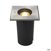 Encastrés sol extérieur 230V SOLASTO (EARTHLUX) carré encastré de sol ext. QPAR51 Inox 304 GU10 6W IP67 - SLV 227684 
