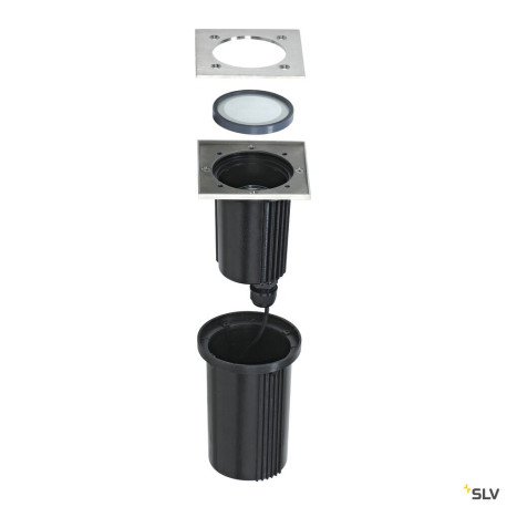 Encastrés sol extérieur 230V DASAR EXACT 116 GU10 encastré de sol carré inox 316 max. 35W IP67 - SLV 228434 