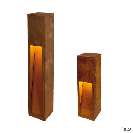 Bornes extérieures RUSTY® SLOT 50 borne extérieure fonte rouillée E27 11W max IP44 - SLV 229410 