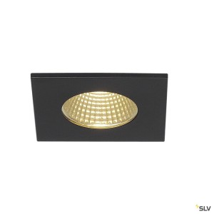 Encastrés plafond/mur LED ext. PATTA-I encastré plafond carré noir 12W 3000K 38° alim incluse - SLV 114430 