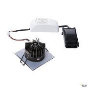 Encastrés plafond/mur LED ext. PATTA-I encastré plafond carré noir 12W 3000K 38° alim incluse - SLV 114430 