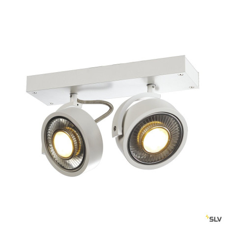 Plafonniers intérieurs KALU 2 spots QPAR111 plafonnier blanc mat. ES111 max. 2x75W - SLV 147311 