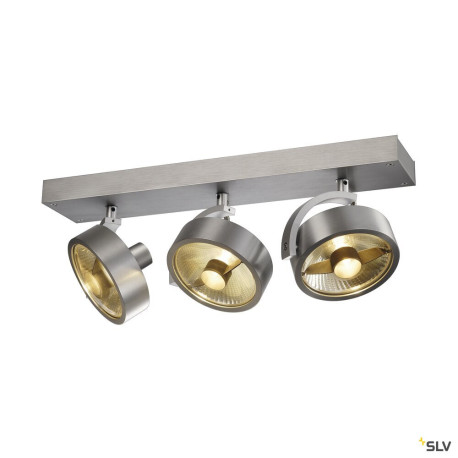 Plafonniers intérieurs KALU 3 spots QPAR111 plafonnier alu brossé. ES111 max. 3x75W - SLV 147326 