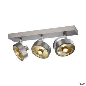 Plafonniers intérieurs KALU 3 spots QPAR111 plafonnier alu brossé. ES111 max. 3x75W - SLV 147326 