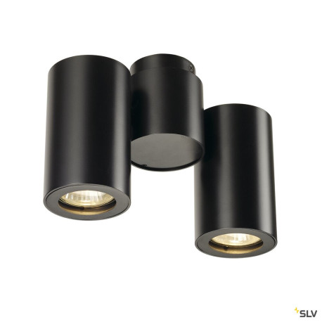 Plafonniers intérieurs ENOLA B spot double applique et plafonnier noir GU10 max. 2x50W - SLV 151830 