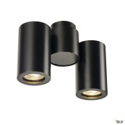 Plafonniers intérieurs ENOLA B spot double applique et plafonnier noir GU10 max. 2x50W - SLV 151830 