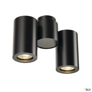 Plafonniers intérieurs ENOLA B spot double applique et plafonnier noir GU10 max. 2x50W - SLV 151830 