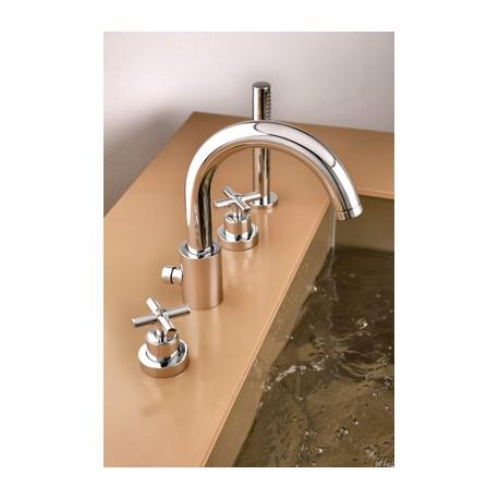 Mélangeur bain douche 4 trous sur gorge avec douchette EXECUTIVE - CRISTINA ONDYNA EV10451