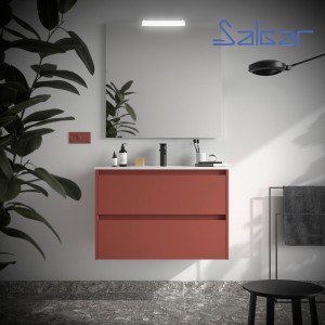 Meuble et vasque de salle de bain Noja 800 Red Satin - SALGAR 106129