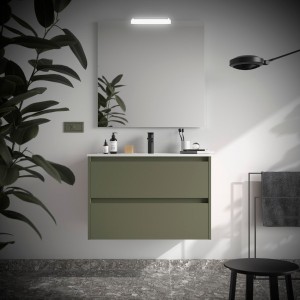 Meuble et vasque de salle de bain Noja 800 Green Satin - SALGAR 106128