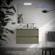 Meuble et vasque de salle de bain Noja 800 Green Satin - SALGAR 106128