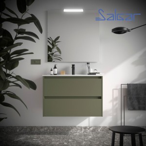 Meuble et vasque de salle de bain Noja 800 Green Satin - SALGAR 106128