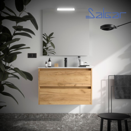 Meuble et vasque de salle de bain Noja 800 Chêne Africain - SALGAR 106131