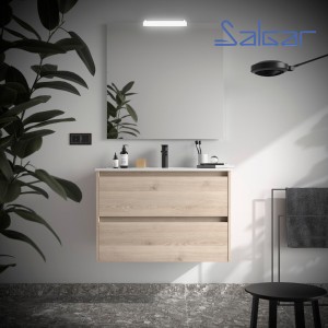 Meuble et vasque de salle de bain Noja 800 Chêne Naturel - SALGAR 106130
