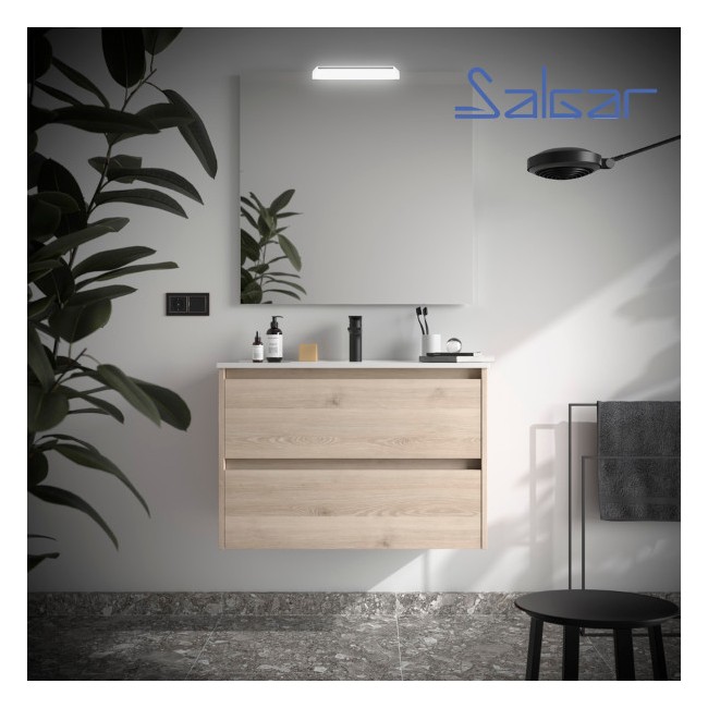 Meuble et vasque de salle de bain Noja 800 Chêne Naturel - SALGAR 106130