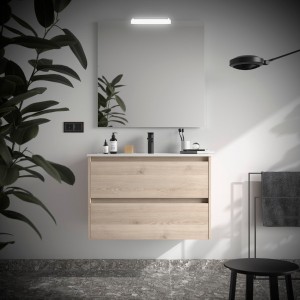 Meuble et vasque de salle de bain Noja 800 Chêne Naturel - SALGAR 106130