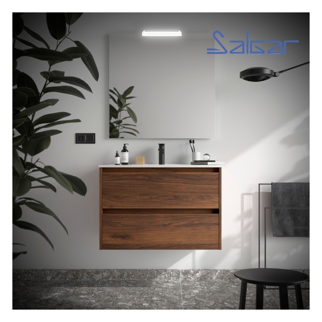 Meuble et vasque de salle de bain Noja 800 Noyer Maya - SALGAR 106132