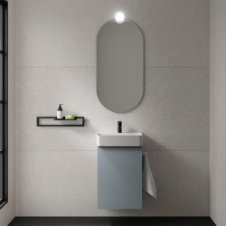 Meuble Salle De Bain Aida 440 1 Porte Avec Frein Blue Fog 440 X 263 X 620 Mm - SALGAR 114653 