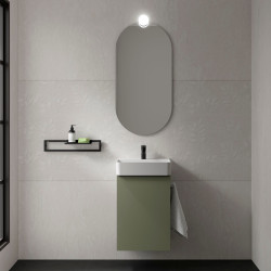 Meuble Salle De Bain Aida 440 1 Porte Avec Frein Green Forest 440 X 263 X 620 Mm - SALGAR 114652 
