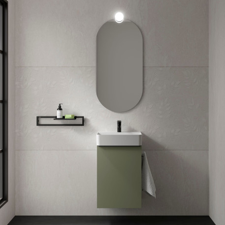 Meuble Salle De Bain Aida 440 1 Porte Avec Frein Green Forest 440 X 263 X 620 Mm - SALGAR 114652 