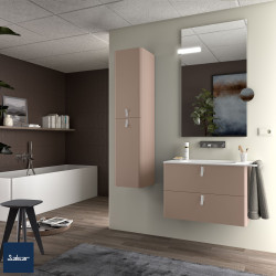 Meuble de salle de bain UNIIQ 800 2 tiroirs TAUPE MAT 797x540x450 mm - SALGAR 96630 