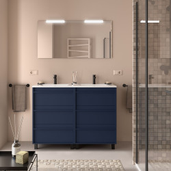 Ensemble Salle De Bains Attila 120 6 Tiroirs Blue Satin - SALGAR 105231 