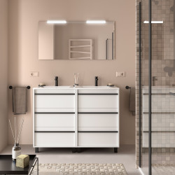 Ensemble Salle De Bains Attila 120 6 Tiroirs White Satin - SALGAR 105160 