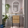 Meuble salle bain FUSSION LINE 500 F40 2 tiroirs chêne africain497x540x385mm - SALGAR 96681 