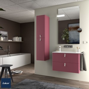 Meuble de salle de bain UNIIQ 800 2 tiroirs granate 797x540x450 mm - SALGAR 96631 