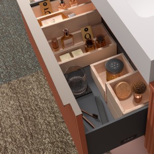 Meuble de salle de bain BIBA 800 1 tiroir TERRACOTA 797 x 405 x 450 mm - SALGAR 102991 