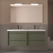Meuble salle de bains + Vasque 140cm 4 tiroirs Green Satin ATTILA - SALGAR 104933