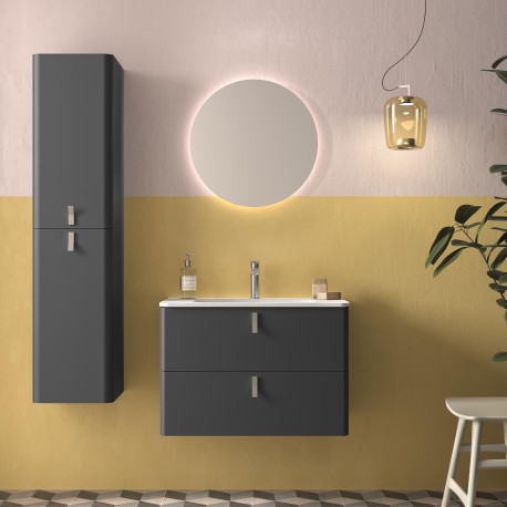 Meuble de salle de bain UNIIQ 800 2 tiroirs anthracite mat 797x540x450 mm - SALGAR 96621 