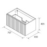 Meuble de salle de bain BIBA 800 1 tiroir TERRACOTA 797 x 405 x 450 mm - SALGAR 102991 