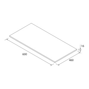 Plan De Toilette Mara 600 Pour Meuble Et Coquette, Sans Usinage Chêne Européen 608 X 16 X 460 Mm - SALGAR 114018 