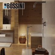 Mitigeur colonne d'alimentation et douchette baignoire acier satiné mat Nobu - Bossini INL001075