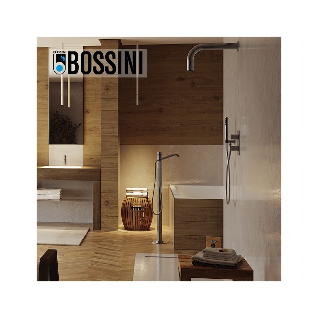 Mitigeur colonne d'alimentation et douchette baignoire acier satiné mat Nobu - Bossini INL001075
