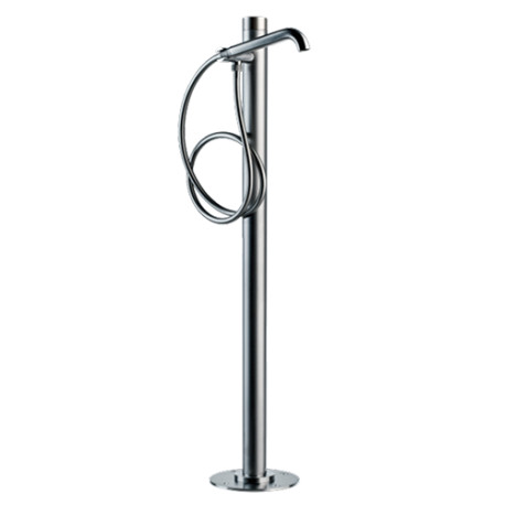 Mitigeur colonne d'alimentation et douchette baignoire acier satiné mat Nobu - Bossini INL001075