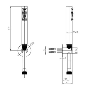 Ensemble douche avec support fixe et flexible 150 cm Nobu Acier satiné - BOSSINI INC003C075