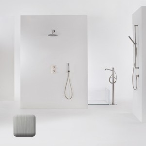 Ensemble douche avec support fixe et flexible 150 cm Nobu Acier satiné - BOSSINI INC003C075