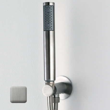 Sortie murale avec support en acier inoxydable Nobu Acier satiné - BOSSINI INC002075